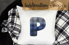 Glitter plaid alphabet sublimation design bundle Product Image 18