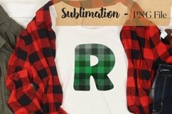 Glitter plaid alphabet sublimation design bundle Product Image 20