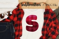 Glitter plaid alphabet sublimation design bundle Product Image 21