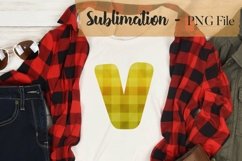 Glitter plaid alphabet sublimation design bundle Product Image 24
