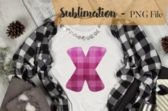 Glitter plaid alphabet sublimation design bundle Product Image 26