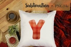 Glitter plaid alphabet sublimation design bundle Product Image 27