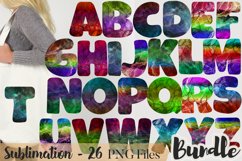 Galaxy abstract ink alphabet sublimation design bundle Product Image 2