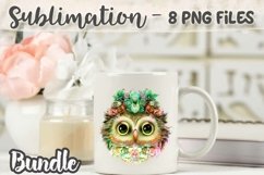 Summer vintage owls Sublimation Bundle - 8 PNG Product Image 3