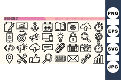 Minimalist Line Web Icon Set for UI Design Product Image 1