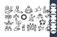 Caring Hands Icon Clipart Bundle for Social Cause Design Product Image 1