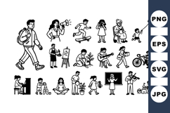 Minimalist Silhouette People Vector Clipart Set for Crafts Product Image 1