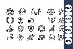 Hand Drawn Unity And Support Icon Bundle Product Image 1