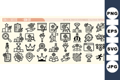 Goal Achievement Icon Set for Business Strategy Product Image 1