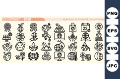 Minimal Eco Sustainability Icon Set For Green Projects Product Image 1