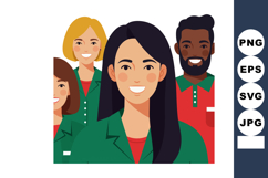Diverse group of smiling people in green and red clothing fr Product Image 1