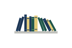 Colorful stacked books in a tilted arrangement showcasing fl Product Image 1