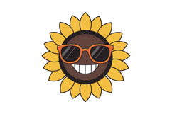 Happy sunflower wearing sunglasses in a cheerful and playful Product Image 1