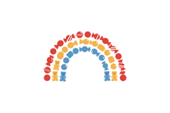 Colorful candy and gummy bear rainbow design in flat vector Product Image 1