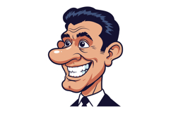 Cartoon-style illustration of a smiling man in a suit with e Product Image 1