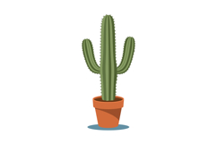 Green cactus plant in terracotta pot vector illustration wit Product Image 1