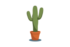 Green cactus plant in brown pot simple vector illustration d Product Image 1