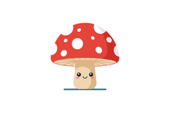 Cute smiling red mushroom with white spots vector illustrati Product Image 1