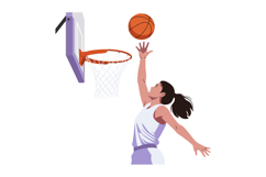 Female basketball player jumping for slam dunk vector illust Product Image 1