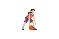 Girl dribbling basketball in sportswear playing basketball v Product Image 1