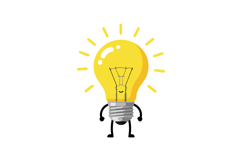 Light bulb character with yellow glow and cartoon style vect Product Image 1