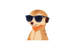 Meerkat wearing sunglasses cool animal cartoon character vec Product Image 1