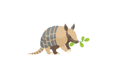 Armadillo animal eating green leaves natural wildlife vector Product Image 1