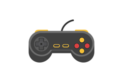 Retro style game controller with red and yellow buttons vect Product Image 1