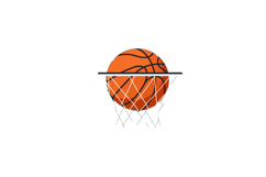 Basketball ball going through hoop vector illustration in or Product Image 1