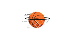 Basketball ball passing through hoop with motion lines vecto Product Image 1