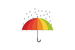 Colorful rainbow umbrella with raindrops vector illustration Product Image 1