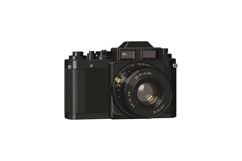 Vintage black camera illustration with detailed lens and con Product Image 1