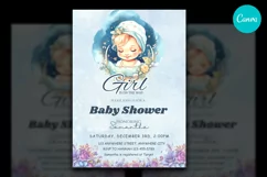Girl Baby Clothes Baby shower Invitation Template Product Image 1
