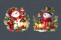 Cute Snowman. Christmas clipart. PNG sublimation Product Image 2