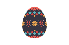 Decorative egg with vibrant floral patterns in flat style ve Product Image 1