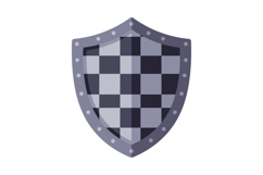 Shield design featuring a checkered pattern in shades of gre Product Image 1