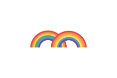 Two vibrant rainbows in a colorful flat design style represe Product Image 1