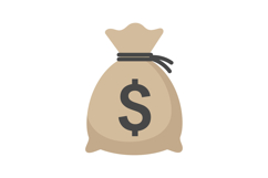 Money bag illustration featuring dollar sign in a flat desig Product Image 1