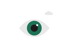 Eye illustration featuring a detailed green iris and black p Product Image 1