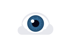 Large blue eye illustration featuring intricate details in a Product Image 1
