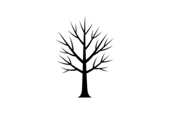 Black silhouette of a leafless tree with intricate branches Product Image 1