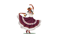 Elegant dancer in traditional dress performing a joyful danc Product Image 1