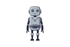 Friendly robot character design in a flat style showcasing a Product Image 1