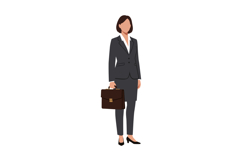 Confident businesswoman in a tailored suit holding a briefca Product Image 1
