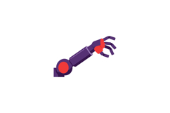 Robotic arm with detailed joints and vibrant colors in flat Product Image 1