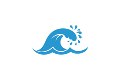 Ocean wave crashing against the shore in a flat design style Product Image 1