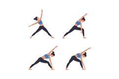 Fitness woman performing yoga poses in flat design style vec Product Image 1