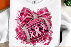 Rhinestone Breast Cancer Awareness Football Glam Pink Ribbon Product Image 2