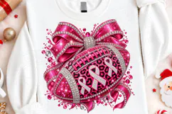 Rhinestone Breast Cancer Awareness Football Glam Pink Ribbon Product Image 4