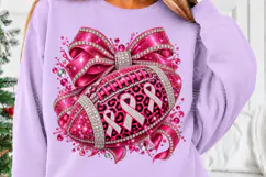 Rhinestone Breast Cancer Awareness Football Glam Pink Ribbon Product Image 5